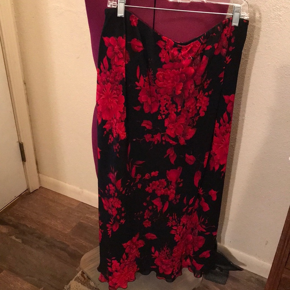 Long Red and Black Skirt